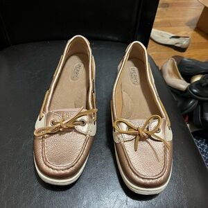 Sperry Women’s Size 9 Gold Pink Loafers Preowned
